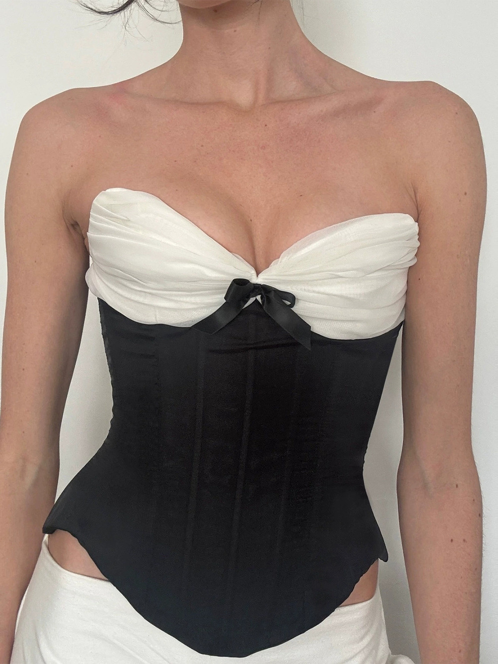 Zara Summer Tie Up Low Cut Asymmetric Hem Camisole Top